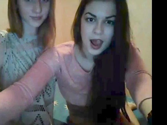 Two Girls kissing on Webcam