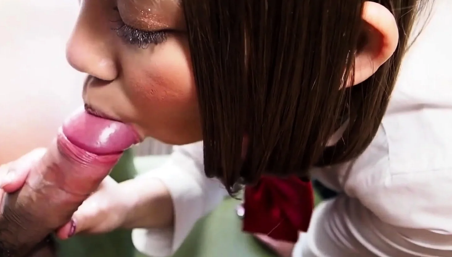 Ruri Narumiya Japanese teen gives POV blowjob