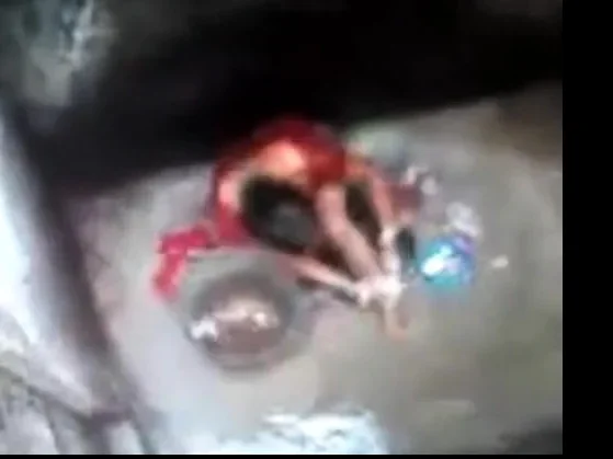 neighbor girl bathing