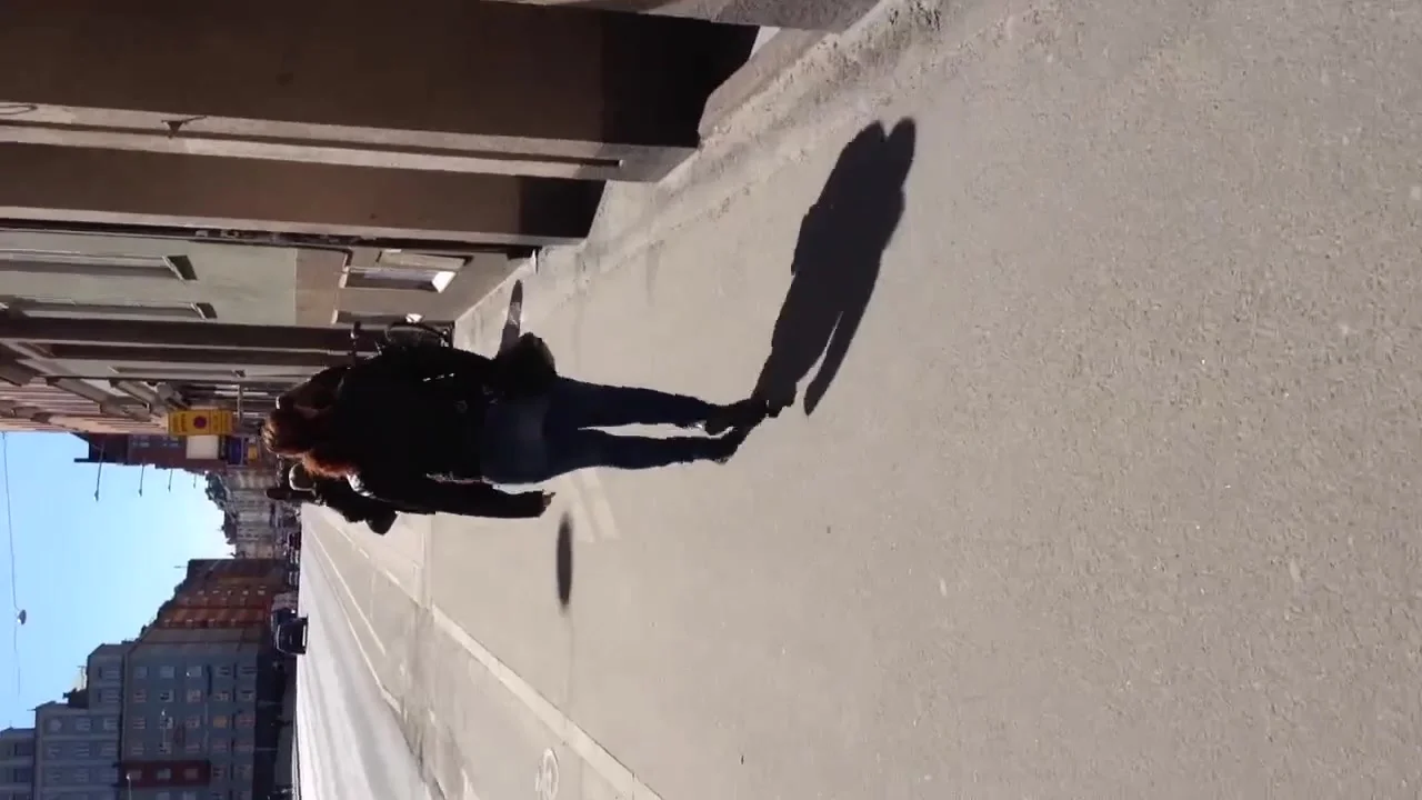 A fine denim clad butt in the sunshine