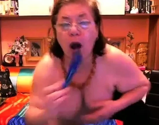 Crazy Grandmother in webcam