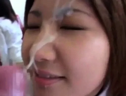 japanese girl takes a good facial