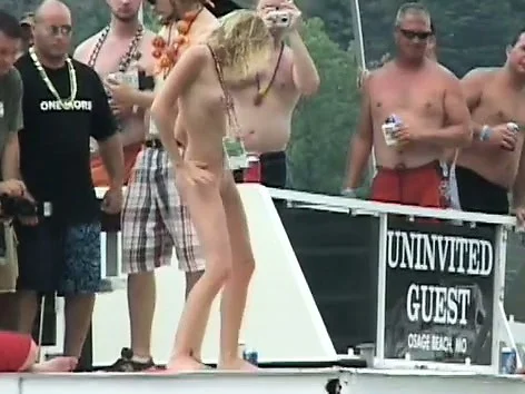 Barely legal college girls flash their titties and get feisty on stage