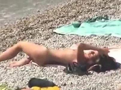 Morning beach nudity caught on by beach hidden cam