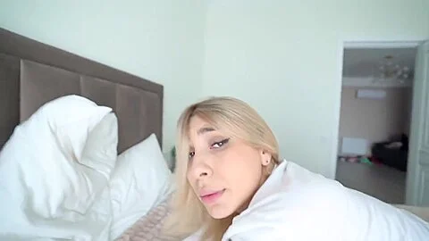 Stepdaughter Seduces Stepdad By Watching Porn With Door Open - Step Daughter Begs For Creampie