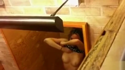 Tight body chick tries on skimpy clothes
