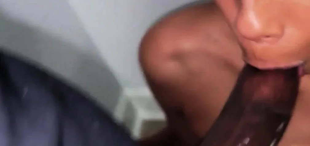 Oiled up milf jerk off a big cock takes load on ass