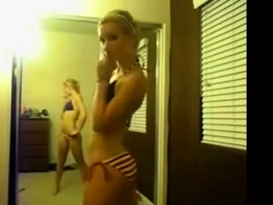 Dance! Teen does a mirror dance on webcam