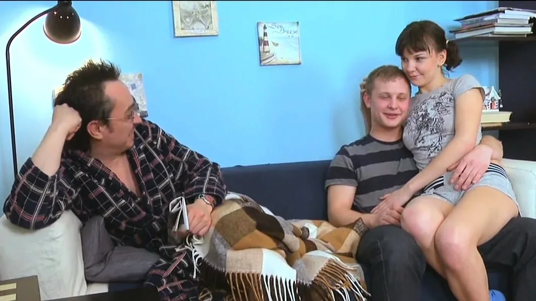 Cute woman fucks just with his condom on