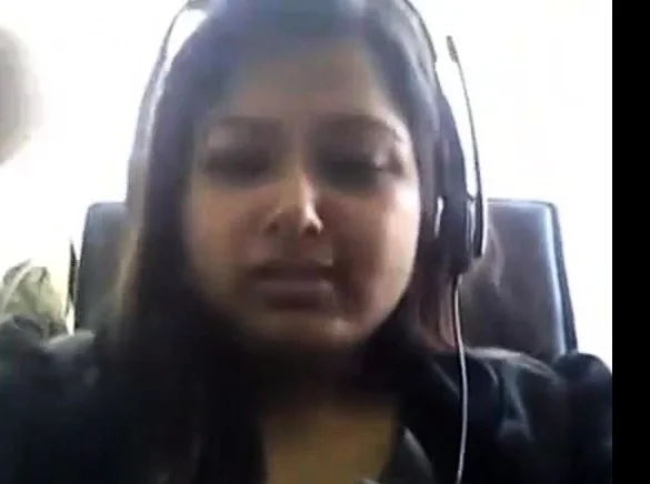 Bored Desi chubby on webcam plays with her boobie