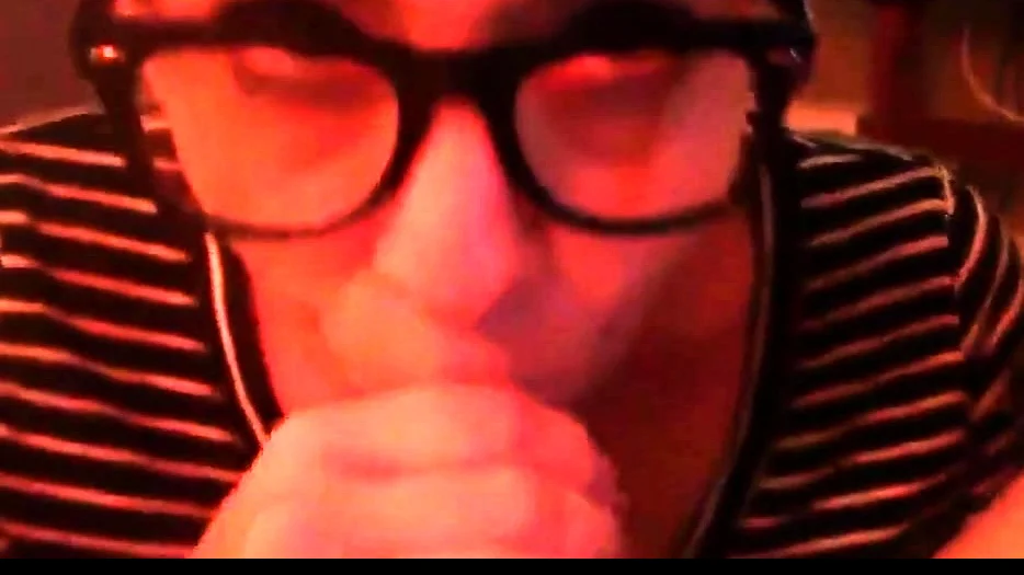 23yr old cute geek swallowing cum at home