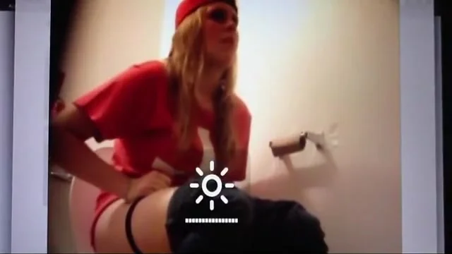 Loudmouth girl taking a piss