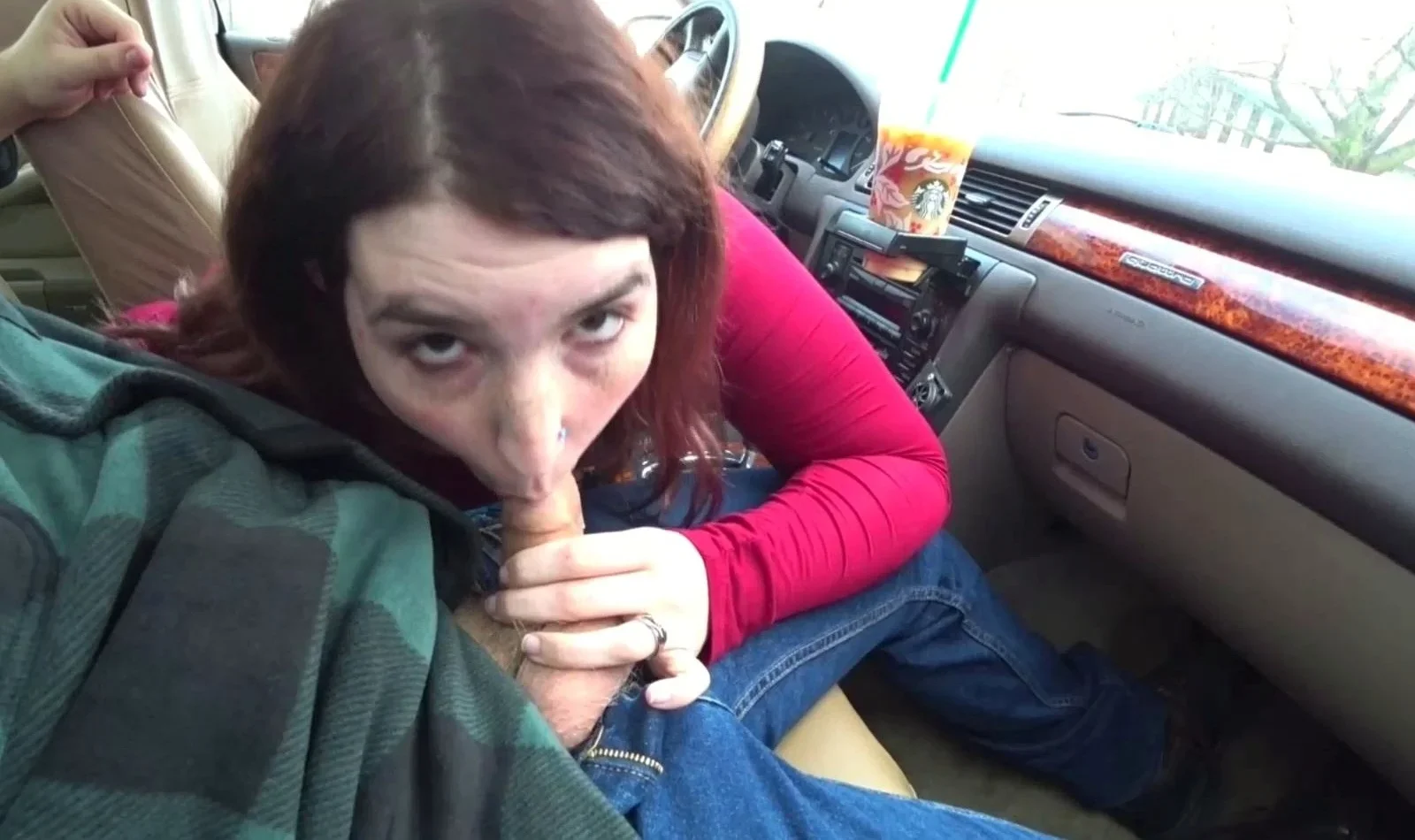 Blonde amateur blowjob POV in public