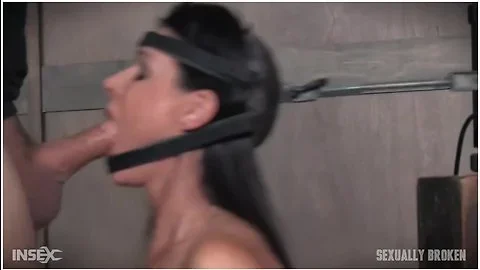 Restrained To Throatfucking Machine