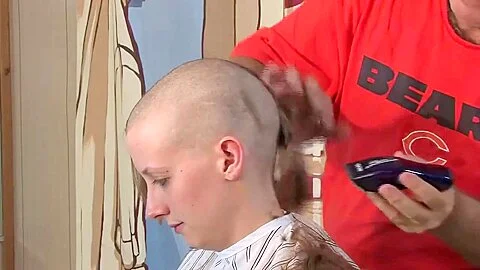 Swimming team girls shave their heads