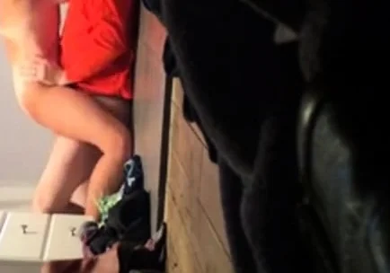 Girl grinding my cock on the bathroom floor