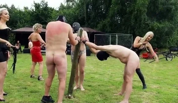 Real CFNM group sex outdoors by the pool