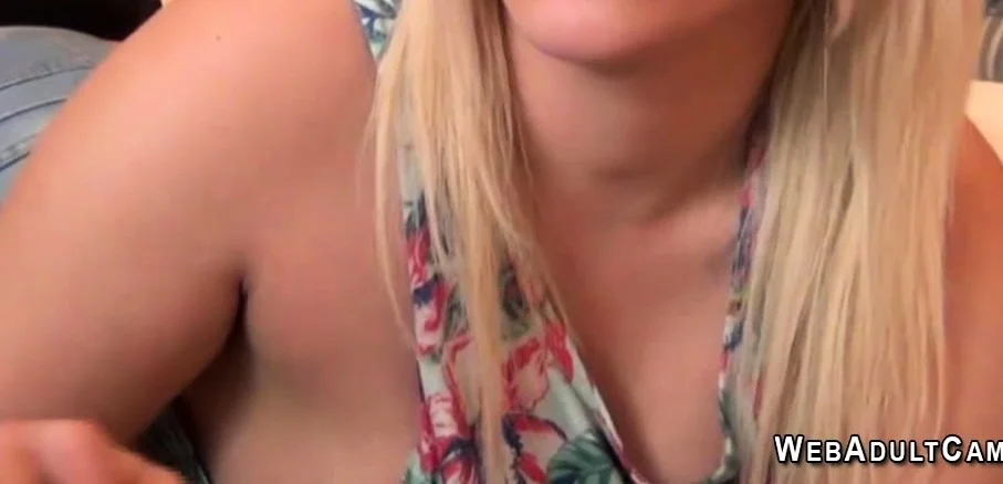 Beautiful blonde with make up posing on webcam