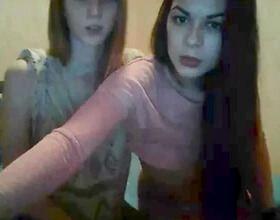 Two Girls kissing on Webcam