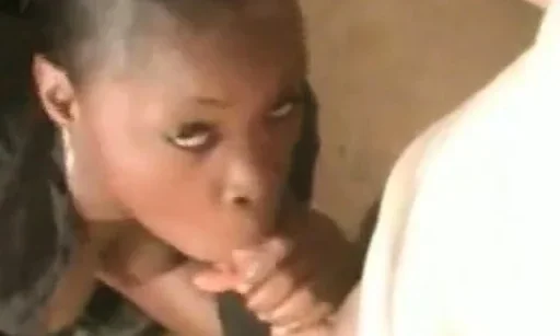 Amateur black girl sucking white dick