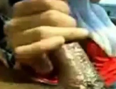 malay hijab girl giving a handjob