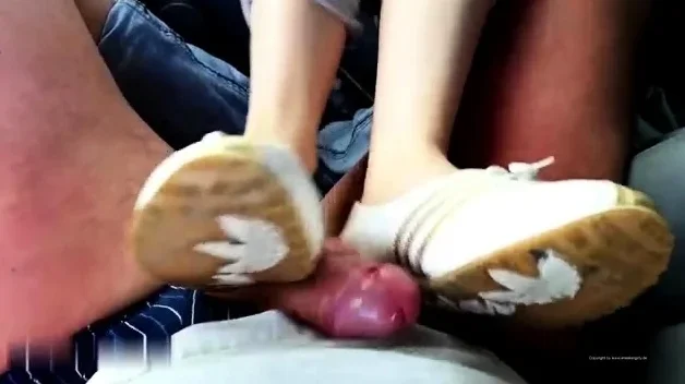 Girls In Sexy Sneakers - Cock Trampling With Used Adidas