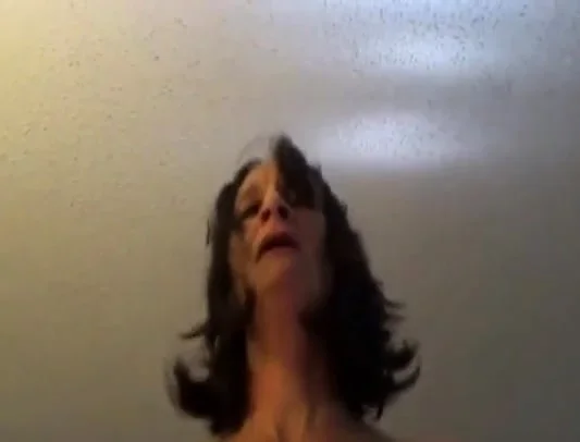 Skinny old lady riding to orgasms POV