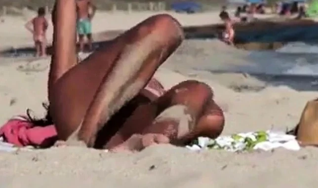 Nude Beach - Hard Nipple Mature
