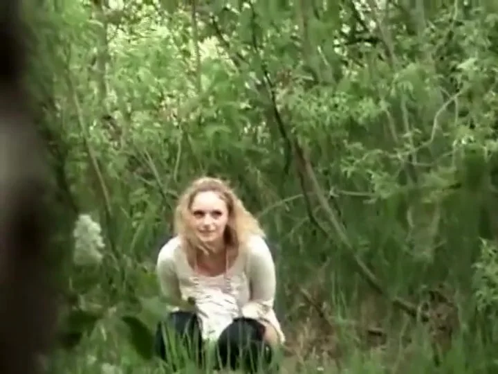 Charming smile of relief when she pees