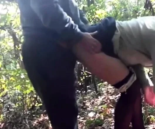 Old couple fucking in forest