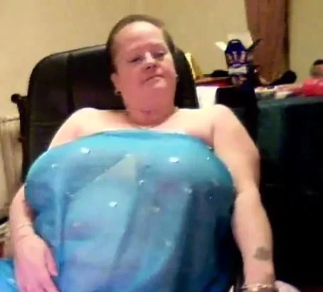 Ugly and obese granny exposes her disgusting fat body