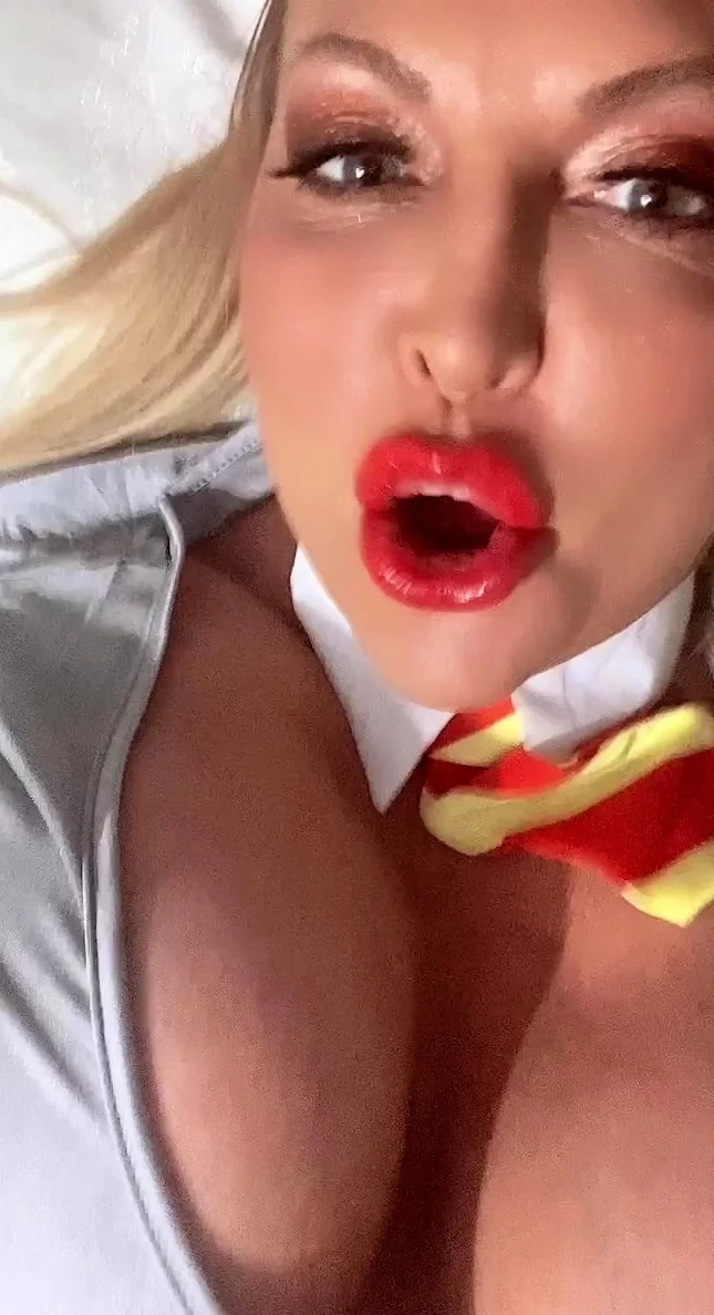 Busty amateur blonde solo