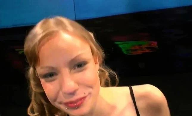 Sexy blonde teen blowjob and gangbanged then creampied