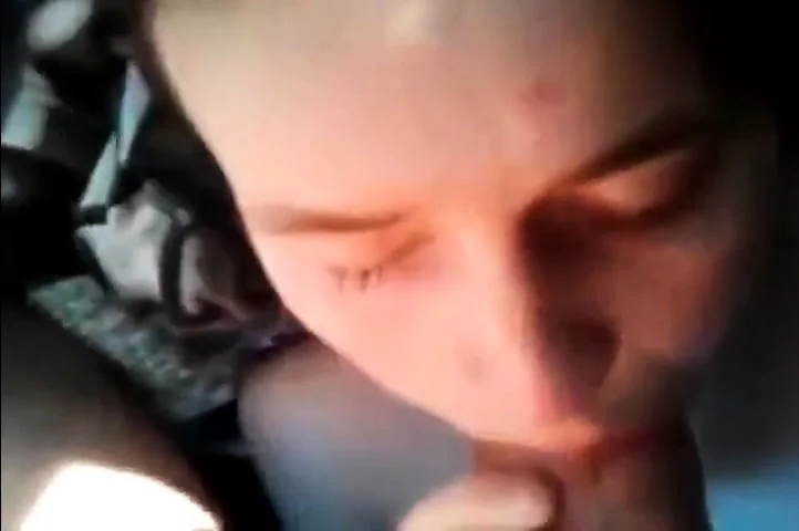 Slut not enjoying sucking cock but gets facial anyway