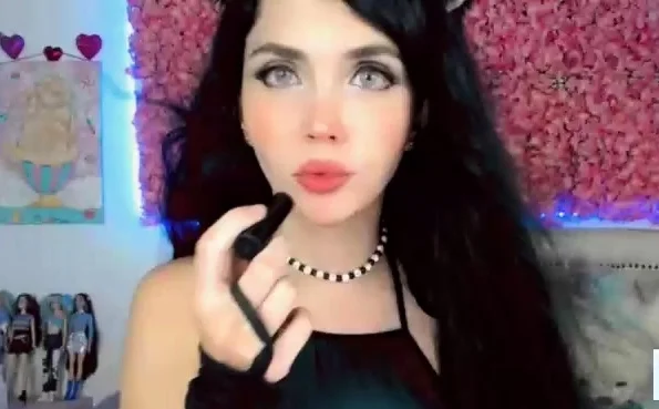 Busty curly brunette with big boobs fucks on couch