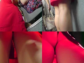 A-line skirt is hot on skinny ass in accidental upskirt