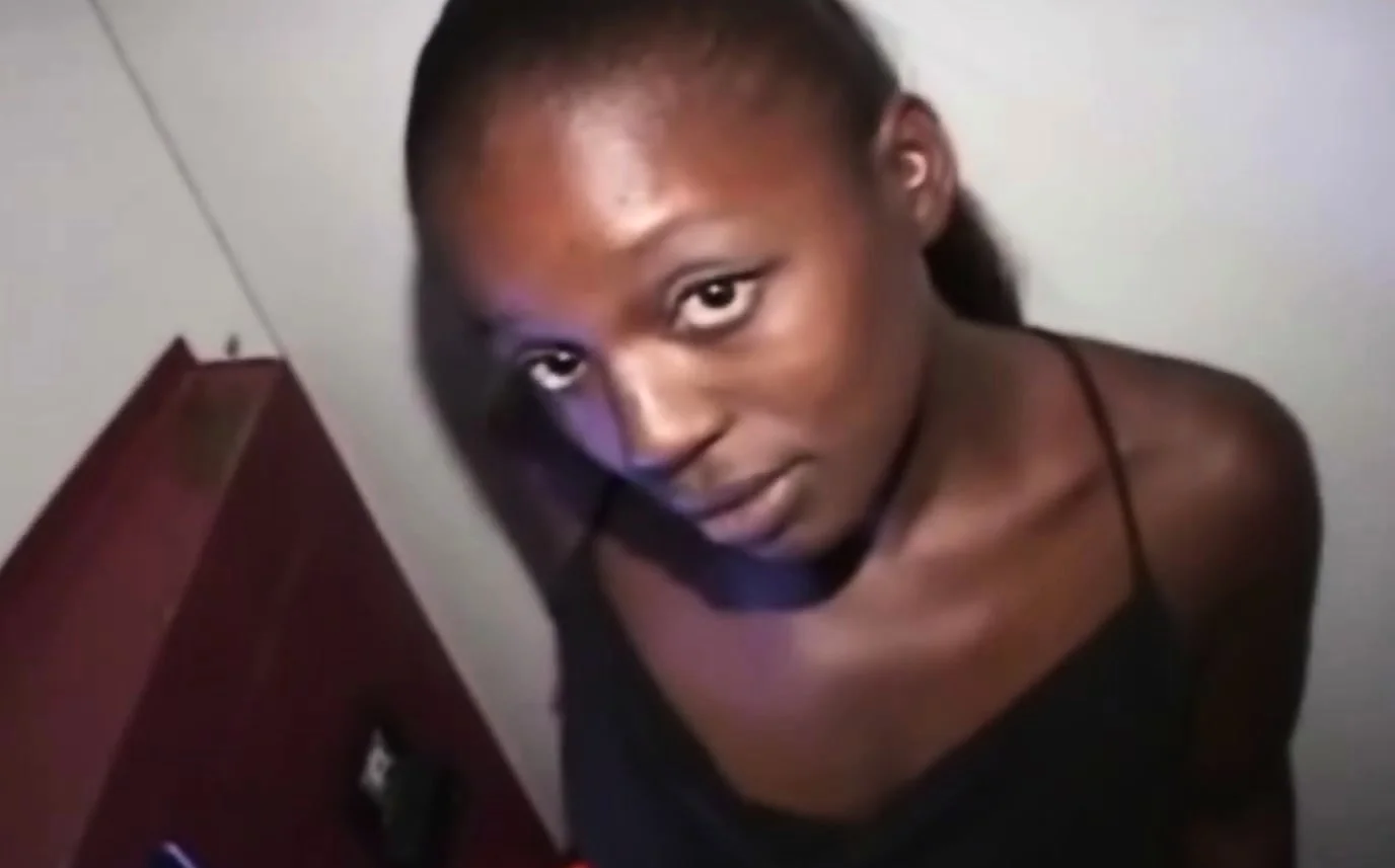Happy woman gives anonymous blowjob