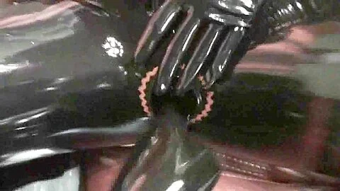 Sweet girl gets fucked through ripped rubber suit