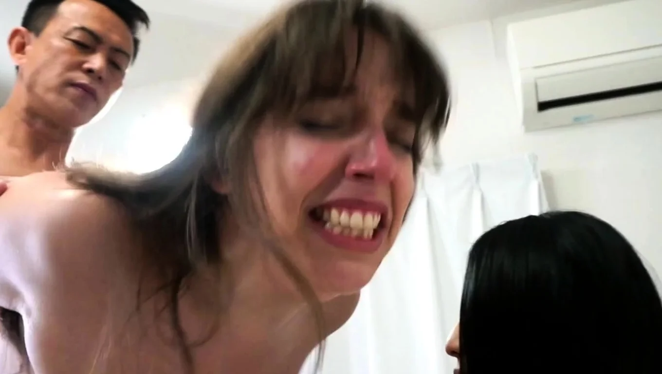 Pink labia close up of naive brunette