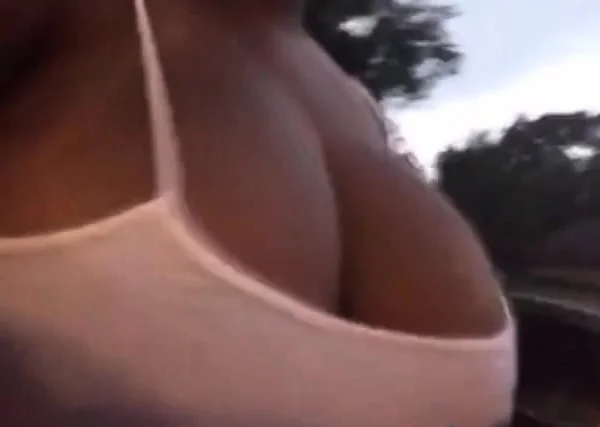 Huge Natural Black Tits Exposed Outdoors
