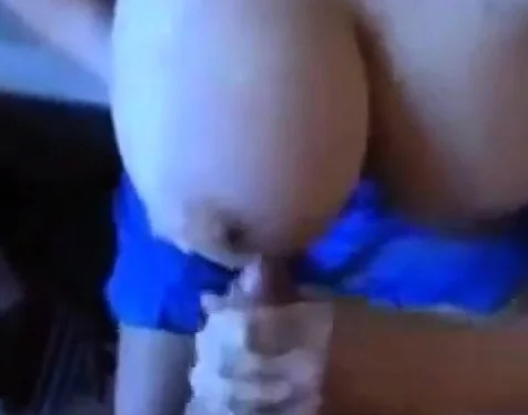 Handjob with cumshot on her breast