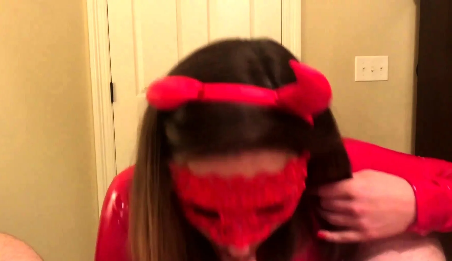 southerngirlgw wearing my super tight red leather &