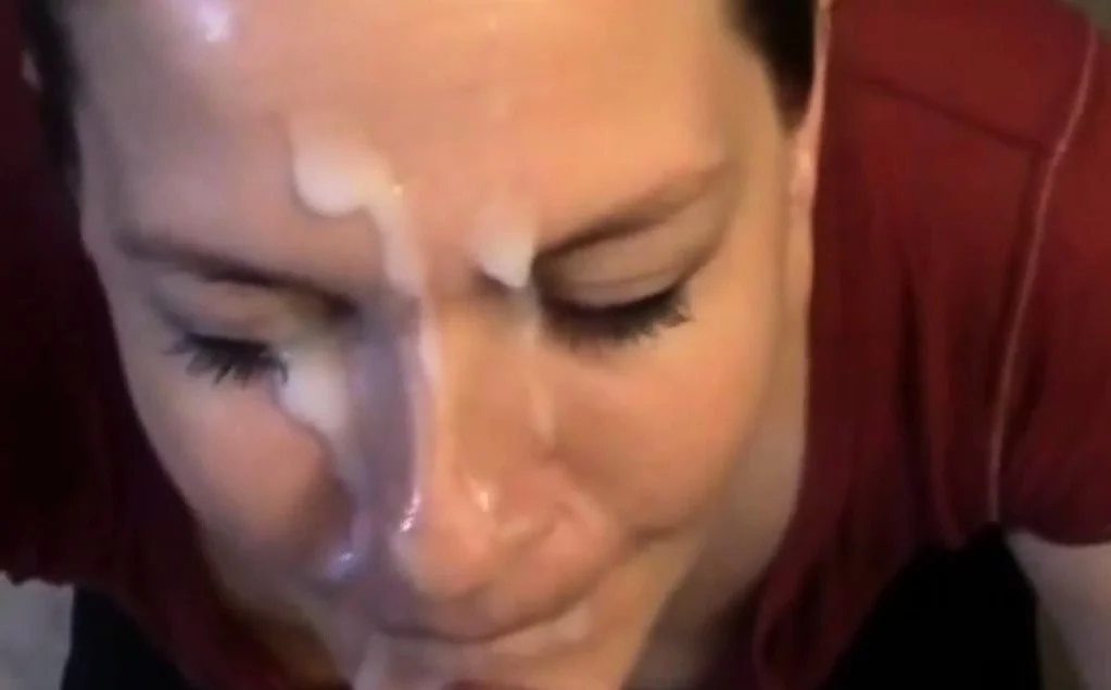 Housegirl Takes Huge Cum Shot Facial