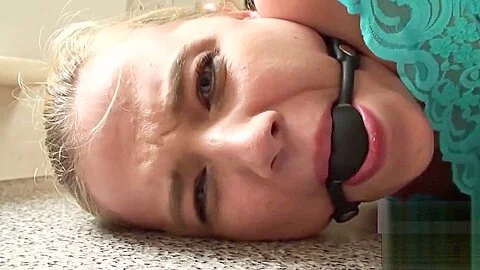 Hot fuck with tied up bitch that has gag ball in her mouth