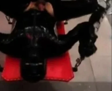 Fucking Latex Slave With A Strapon
