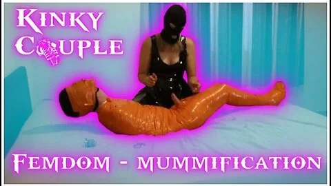 Femdom Goddes Plays With Mummified Chastity Sissy Slave