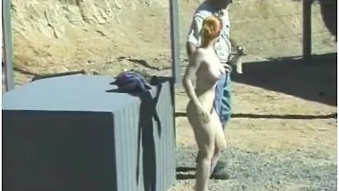 Big Tit Red Head Tied up and Whipped Outdoors