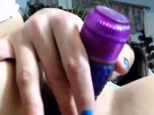 Blue Dildo In Hairy Pussy...