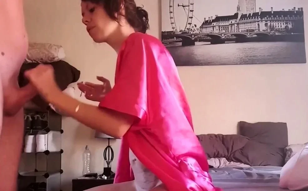 Morning smoke blowjob and handjob