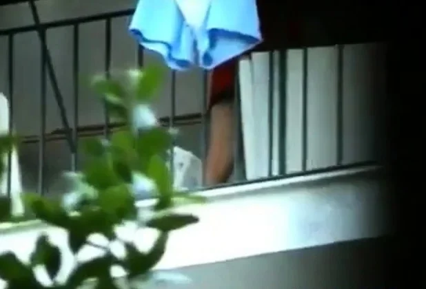 Neighbour nice upskirt Balcony